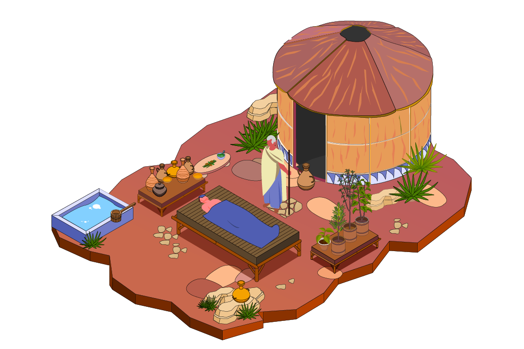 Illustration depicting healthcare in the past