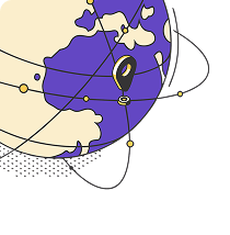 **Alt text:** *Illustrated globe with orbiting connection lines*