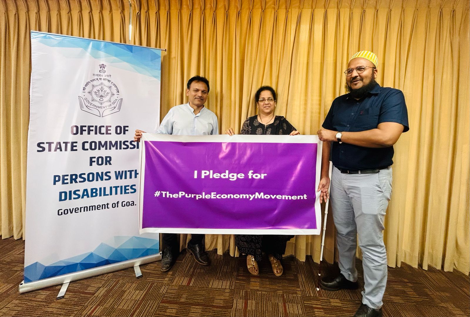 Officials from the Goa State Commissioner for Persons with Disabilities supporting the Purple Economy Movement.